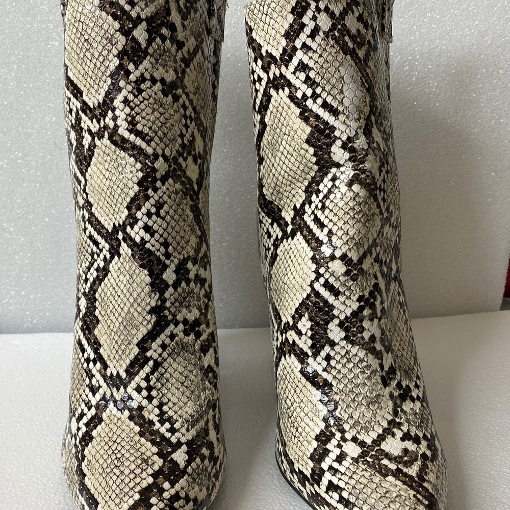 Snake print ankle boot